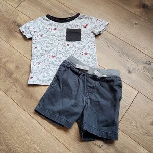 2t Boys dinosaur Pocket Tee And Shorts